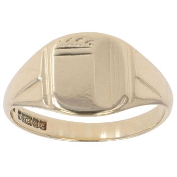 9ct Yellow Gold Patterned Signet Ring