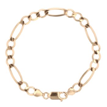 9ct Yellow Gold Figaro Bracelet 7"