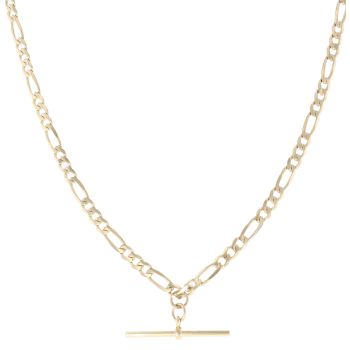 9ct Yellow Gold Figaro T-Bar Chain 18"