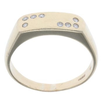 9ct Yellow Gold 0.10ct Diamond Signet Ring