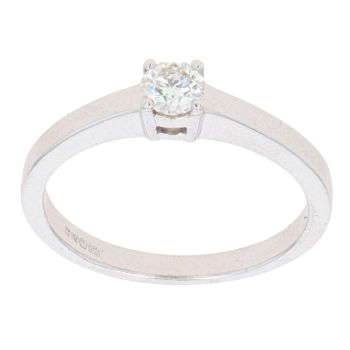 18ct White Gold 0.25ct Brilliant Cut Diamond Solitaire Ring