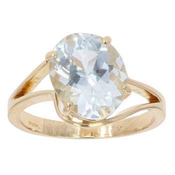 14ct Yellow Gold Cubic Zirconia Solitaire Ring