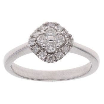 9ct White Gold 0.33ct Brilliant Cut Diamond Cluster Ring