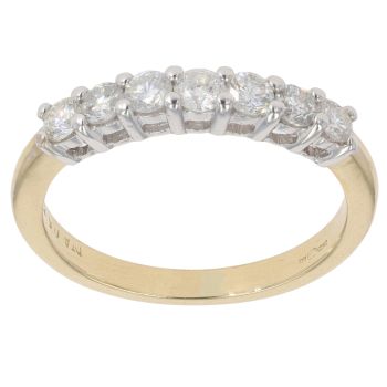 18ct Yellow Gold 0.50ct Brilliant Cut Diamond Half Eternity Ring