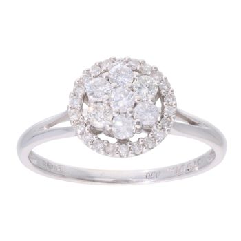 9ct White Gold 0.50ct Diamond Cluster Ring