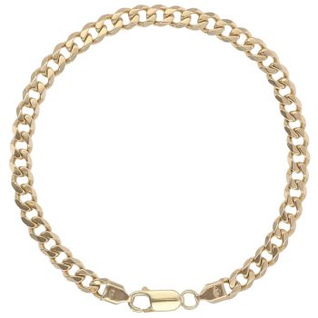 9ct Yellow Gold Curb Bracelet 8"