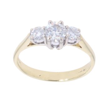 18ct Yellow Gold 0.50ct Diamond Trilogy Ring
