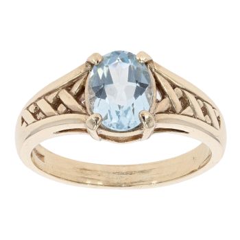 9ct Yellow Gold Created Topaz Ring