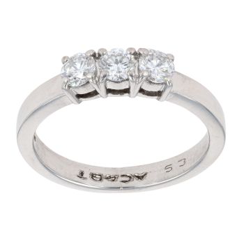 Platinum 0.50ct Diamond Trilogy Ring