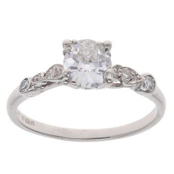 Platinum 0.85ct Brilliant Cut Diamond Solitaire Ring