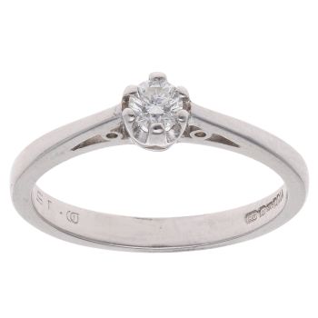 9ct White Gold 0.15ct Diamond Solitiare Ring