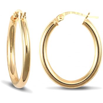 9ct Yellow Gold Oval Earrings