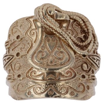 9ct Yellow Gold Patterned Saddle Ring