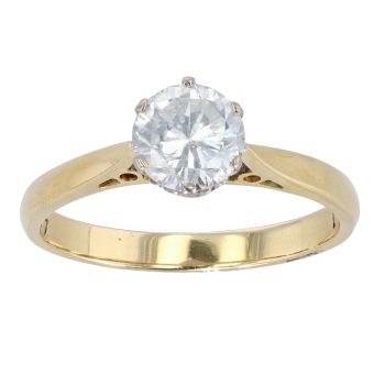18ct Yellow Gold 1.07cts Diamond Solitaire Ring