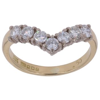 18ct Yellow Gold 0.50ct Brilliant Cut Diamond Wishbone Ring