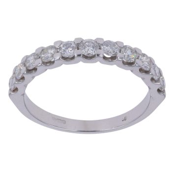 18ct White Gold 0.65ct Brilliant Cut Diamond Half Eternity Ring