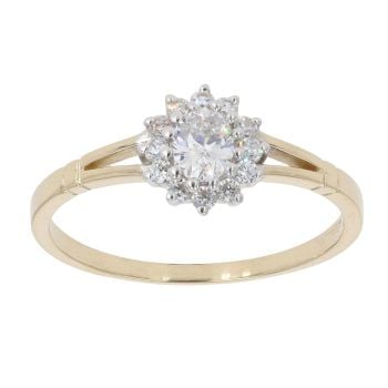 9ct Yellow Gold Cubic Zirconia Cluster Ring