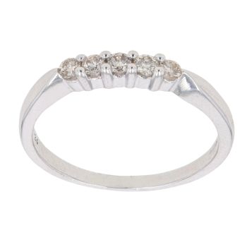 9ct White Gold 0.24ct Brilliant Cut Diamond Five Stone Ring