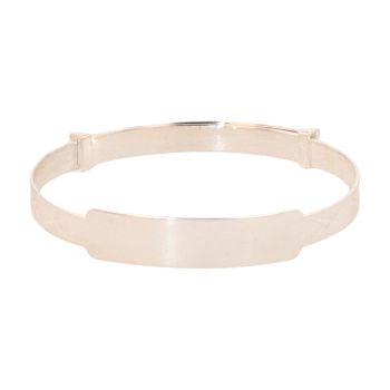 Silver Childs Expanding ID Diamond Cut Bangle by Icesia