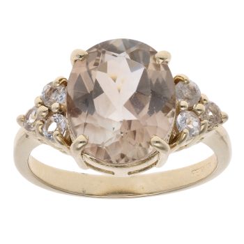 9ct Yellow Gold Imperial and White Topaz Ring