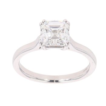 Platinum 1.65ct Asscher Cut Diamond Solitaire Ring