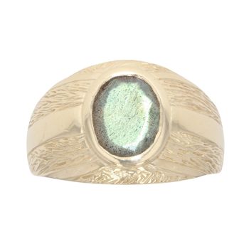 9ct Yellow Gold Labradorite Signet Ring