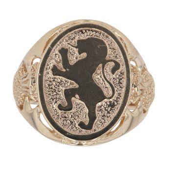 9ct Yellow Gold Lion Rampant Oval Signet Ring
