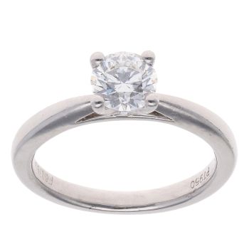 Platinum 0.61ct Brilliant Cut Diamond Solitaire Ring