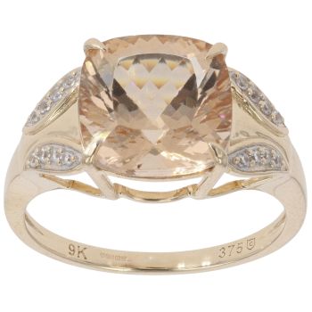 9ct Yellow Gold Heliodor And Created Spinel Ring