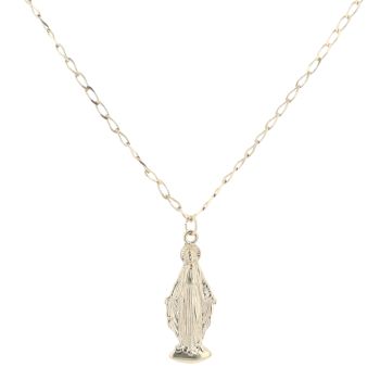 9ct Yellow Gold Our Lady Pendant And Chain 28"