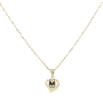 Children's 14ct Yellow Gold Heart Pendant And Chain 18"