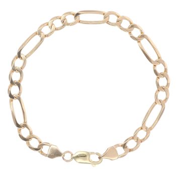 9ct Yellow Gold Figaro Bracelet 7.5"