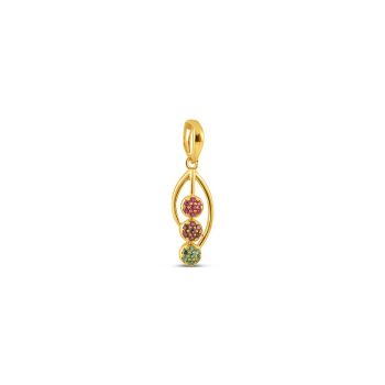 22ct Yellow Gold Pendant with Multi Coloured Cubic Zirconia Stones