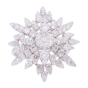 18ct White Gold 2.10ct Diamond Cluster Ring