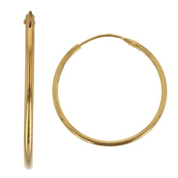 22ct Yellow Gold Classic Plain Hoop Earrings