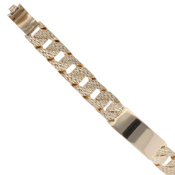 9ct Yellow Gold Textured I.D Bracelet 8"