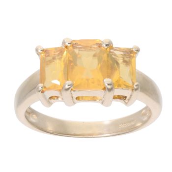 9ct Yellow Gold Citrine Three Stone Ring