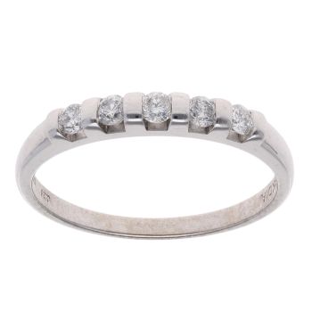 9ct White Gold 0.25ct Brilliant Cut Diamond Five Stone Ring