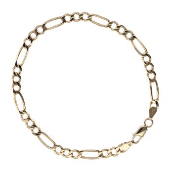 9ct Yellow Gold Figaro Bracelet 8.5"
