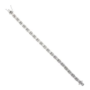 18ct White Gold 6.05ct Brilliant And Baguette Cut Diamond Bracelet 7"