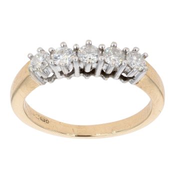 18ct Yellow Gold Five Stone 0.50ct Diamond Ring