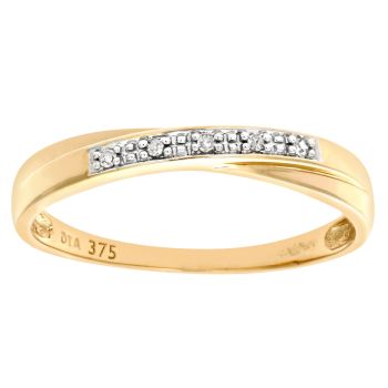 9ct Yellow Gold Diamond Wedding Band