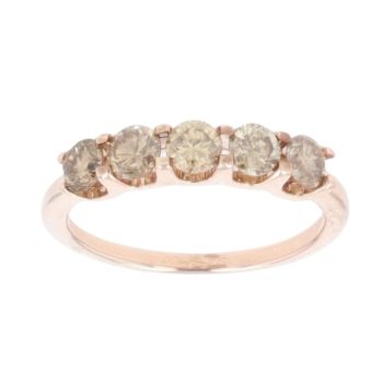 14ct Rose Gold 0.75ct Diamond Five Stone Ring