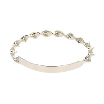 9ct White Gold ID Twist Bangle