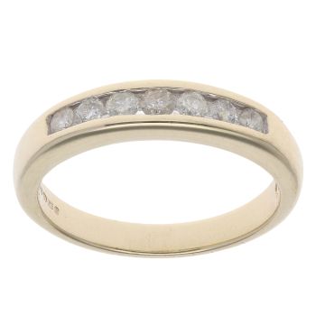 9ct Yellow Gold 0.33ct Brilliant Cut Diamond Half Eternity Ring
