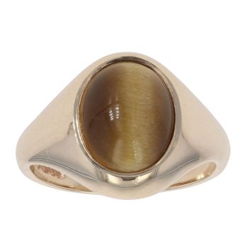 9ct Yellow Gold Tiger Eye Signet Ring