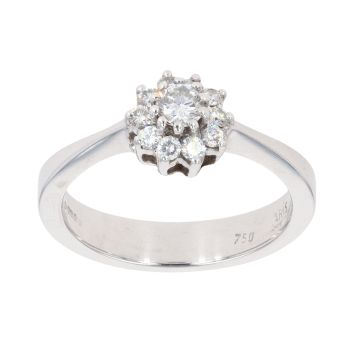 18ct White Gold 0.33ct Diamond Cluster Ring