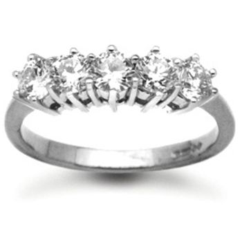18 Carat White Gold 1.00ct 5 Stone Diamond Ring