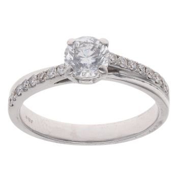 18ct White Gold 0.90ct Brilliant Cut Diamond Solitaire Ring
