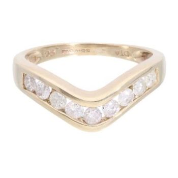 9ct Yellow Gold 0.50ct Diamond Wishbone Ring
